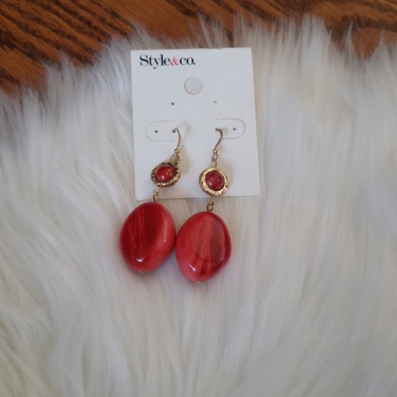 Style and co women earring gold and orange - Picture 2 of 8